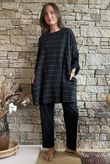 Porto Button Back Breton Tunic Black